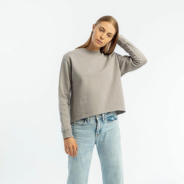 Kurzes Basic Sweatshirt Aus Bio-baumwolle günstig online kaufen