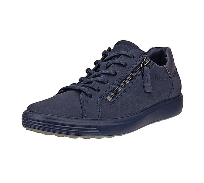 Ecco Soft 7 Side Zip Lace (Premium-Vollnarbenleder) marineblau Damen Sneake günstig online kaufen