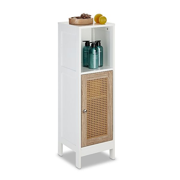 relaxdays Midischrank Badezimmerschrank mit Rattan-Tür günstig online kaufen