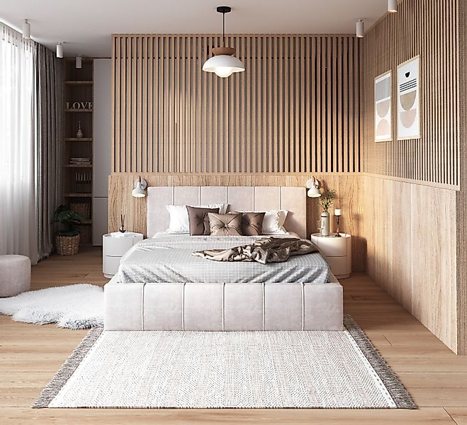 thematys Polsterbett Bett aus Velours Stauraumbett - TOPSELLER - MADE IN EU günstig online kaufen