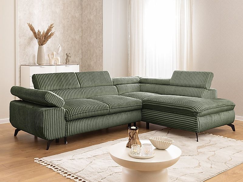 S-Style Möbel Ecksofa Bonnie mit Schlaffunktion Bettkasten und Kopfteilvers günstig online kaufen