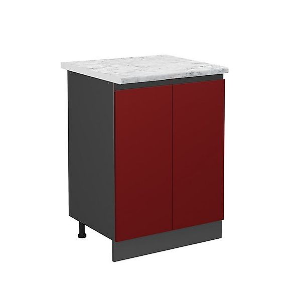 Vicco Küchenunterschrank R-Line Küchenkommode Rot/Anthrazit AP Marmor günstig online kaufen