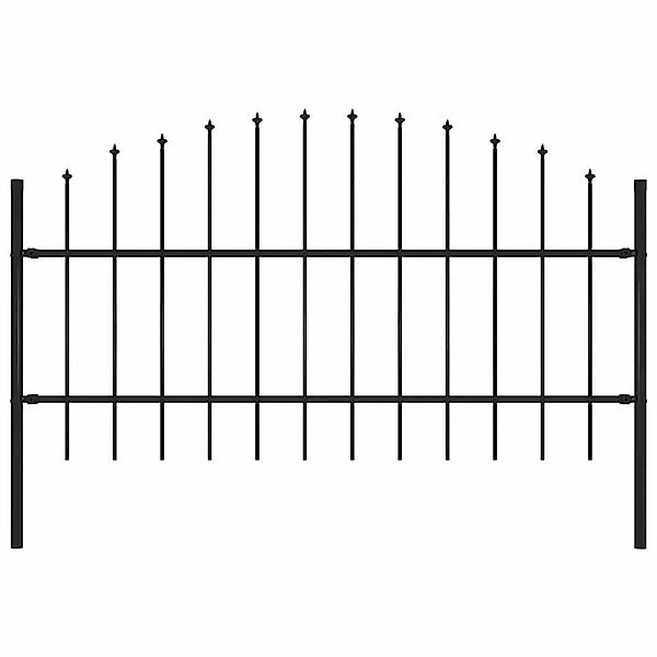 vidaXL Gartenzaun mit Speerspitze Stahl 181 x 100 cm Schwarz 144941 günstig online kaufen