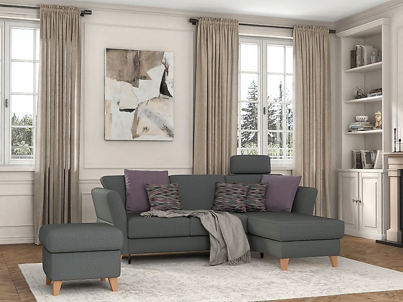 sit&more Ecksofa »Visby L-Form«, Wahlweise mit Bettfunktion und Bettkasten, günstig online kaufen