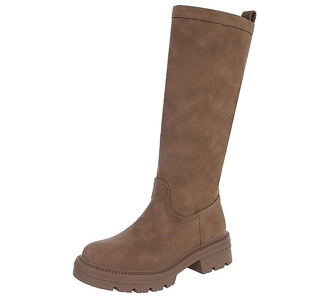 Ital-Design Bequeme Damen Stiefel mit Blockabsatz für Alltag Plateaustiefel günstig online kaufen