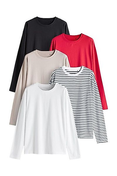 The Set Langarmshirt 5er-Pack The Set Relaxed Fit Langarmshirts (5-tlg) günstig online kaufen