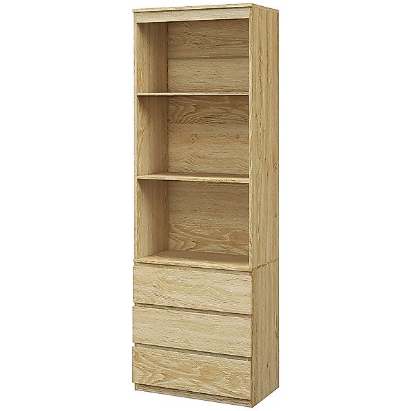 HOMCOM Bücherregal Aufbewahrungsregal hoch 180 cm mit 3 Regalen und 3 Schub günstig online kaufen