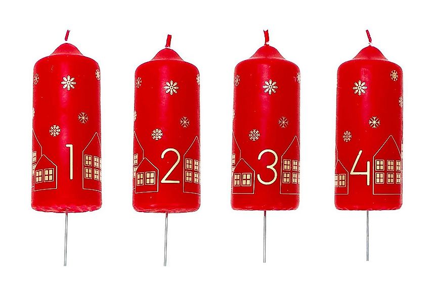Bubble-Store Adventskerze 4-er Set Weihnachtskerzen, Adventskranzkerzen (St günstig online kaufen
