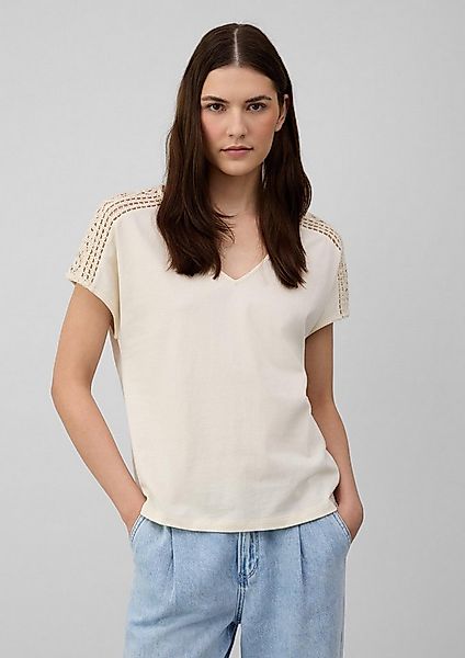 s.Oliver Kurzarmshirt T-Shirt T-Shirt im Relaxed Fit mit Häkelspitze günstig online kaufen