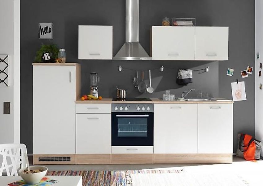 Küchenblock 280 cm inkl. Elektro-Set Andy 280 von Bega Korpus Sonoma Eiche günstig online kaufen