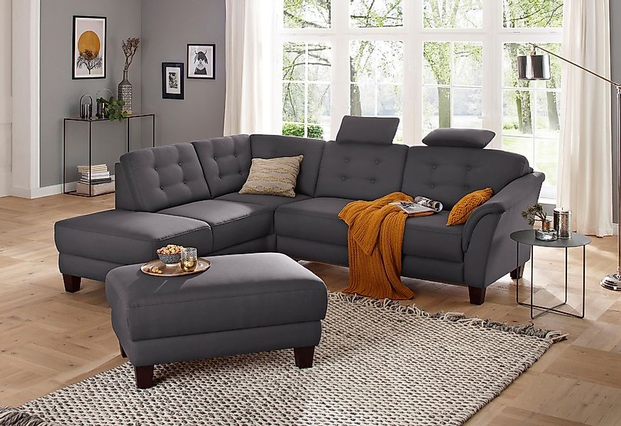 Home affaire Ecksofa "Trondheim L-Form", mit Federkern und Knopfheftung im günstig online kaufen