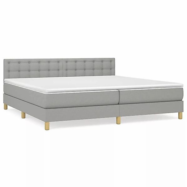 Vidaxl Boxspringbett Mit Matratze Hellgrau 200x200 Cm Stoff günstig online kaufen