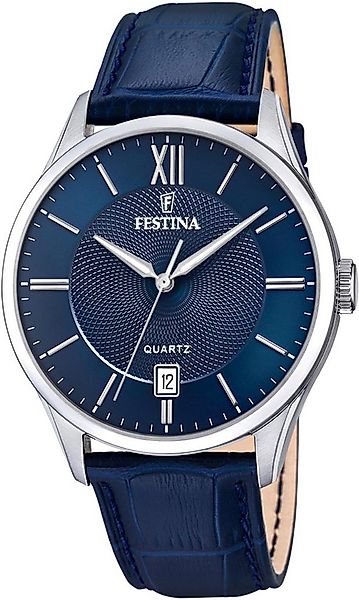 Festina Quarzuhr F20426/2, Armbanduhr, Herrenuhr, Datum, Lederarmband günstig online kaufen