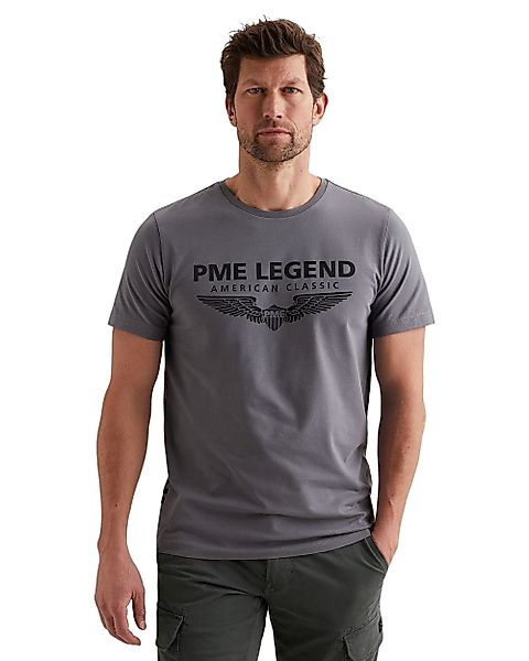 PME Legend Herren Rundhals T-Shirt SHORT SLEEVE R-NECK LOGO CARRIER - Regul günstig online kaufen