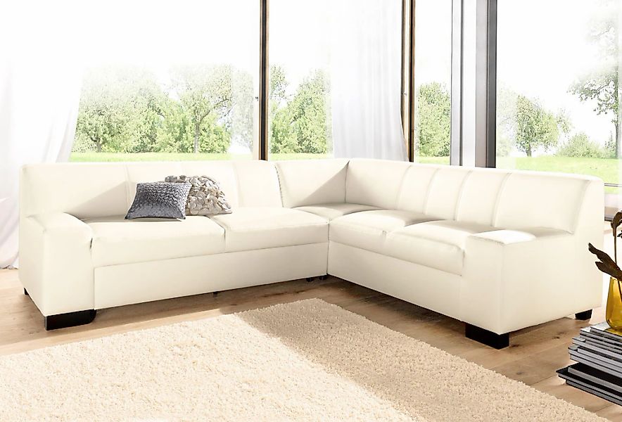DOMO collection Ecksofa "Norma Top, elegant und modern, flache Armlehnen, L günstig online kaufen