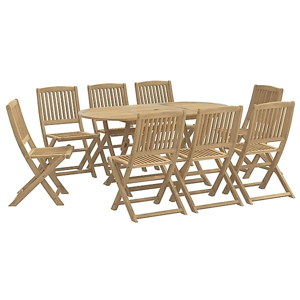 vidaXL Garten-Essgruppe 9-tlg. Garten-Essgruppe Massivholz, (9-tlg) günstig online kaufen
