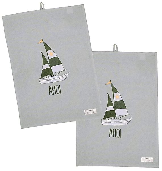 Krasilnikoff Geschirrtuch Anchor Ahoi, (2-tlg., 2-teilig), günstig online kaufen