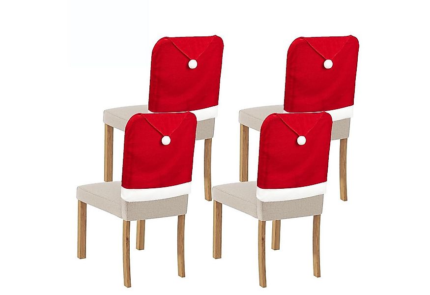 Coonoor Stuhlhusse Weihnachten Stuhlhussen 4 Stück Stuhlbezug Rot Stuhlüber günstig online kaufen