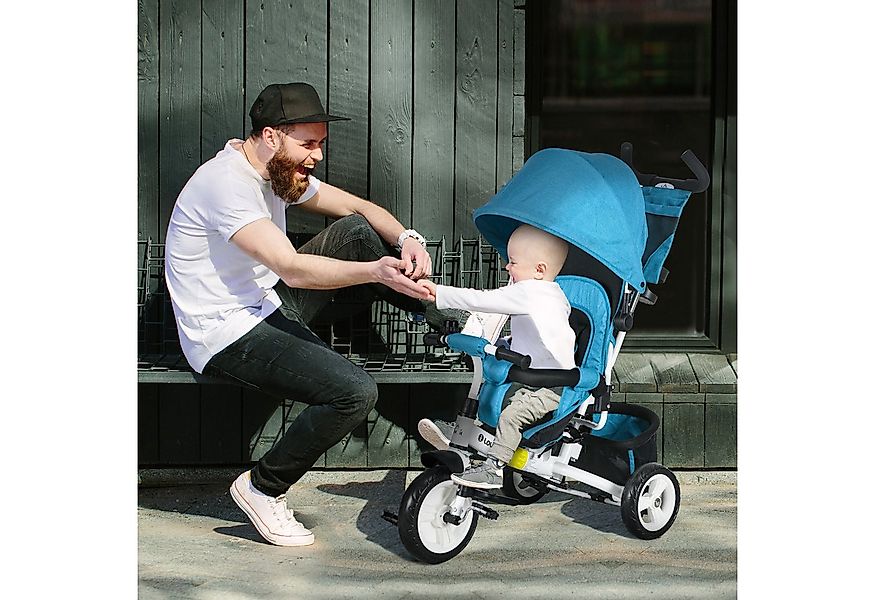 HOMCOM Dreirad 6-in-1-Kinderdreirad für Kinder, Pedal-Schieberad mit Schieb günstig online kaufen