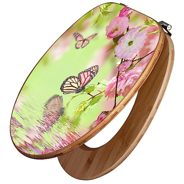 Banjado Design WC Sitz Bambus Toilettendeckel Toilettensitz Bambus Holz Klo günstig online kaufen