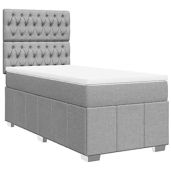 vidaXL Boxspringbett mit Matratze Hellgrau 80x200 cm Stoff 3291502 günstig online kaufen