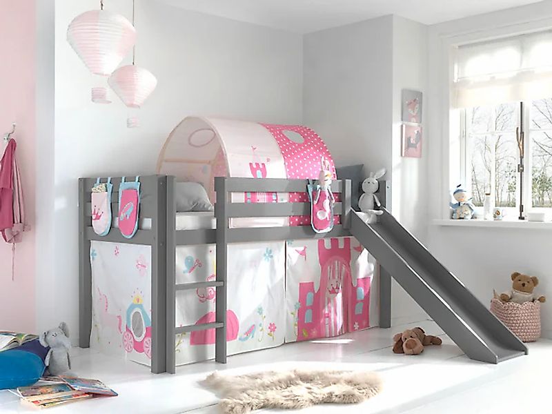 Vipack Hochbett »Pino, Spielbett massiv Kiefer, stabil gebaut, 3 Korpusfarb günstig online kaufen