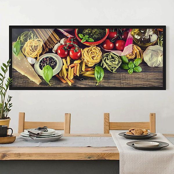 Bild mit Rahmen Küche - Panorama Pasta günstig online kaufen