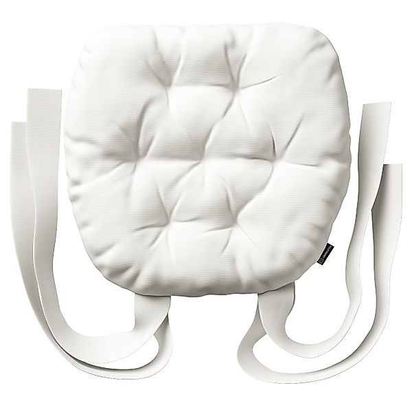 Stuhlkissen Martin mit Schleifen, weiss, 40 x 37 x 8 cm, Cotton Panama (702 günstig online kaufen
