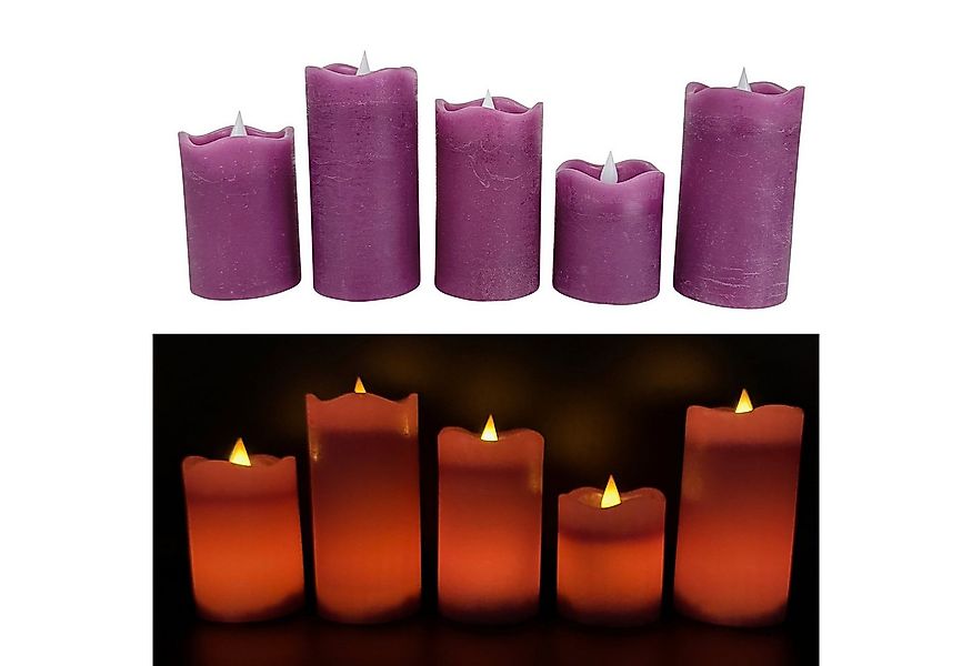 Online-Fuchs LED-Kerze 5 LED-Kerzen aus Echtwachs mit 6-Stunden Timer (real günstig online kaufen