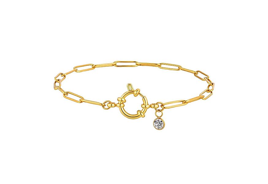 KARMA Fußkette Fußkettchen Kristall Gold 25 cm modern (Abendmode Accessoire günstig online kaufen