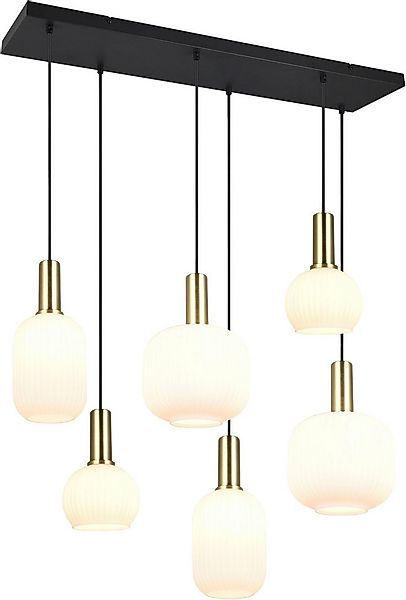 TRIO Leuchten Pendelleuchte DIVA, E27 Hängelampe 6-flammig mit Glasschirm, günstig online kaufen