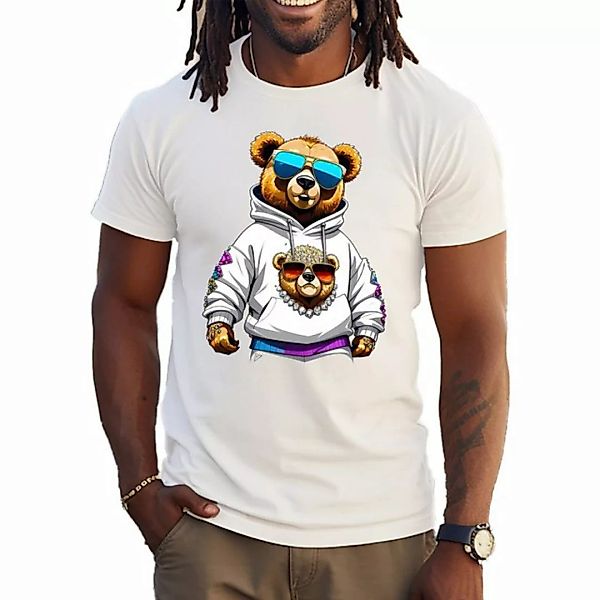 Banco Rundhalsshirt Premium T-Shirt mit coolen Bärenaufdruck Herren Rundhal günstig online kaufen