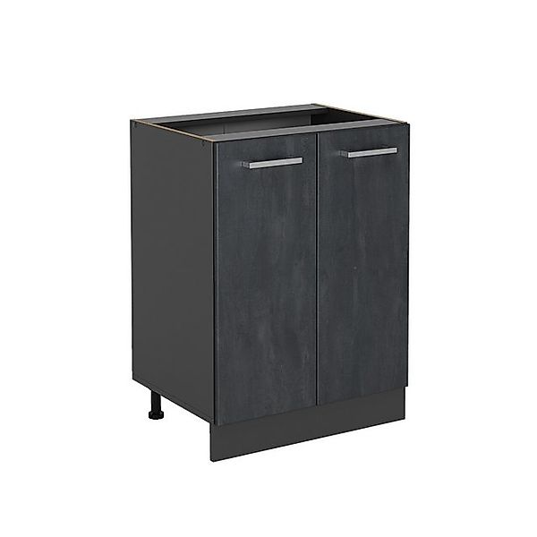 Vicco Unterschrank R-Line, Schwarz Beton/Anthrazit, 60 cm ohne Arbeitsplatt günstig online kaufen