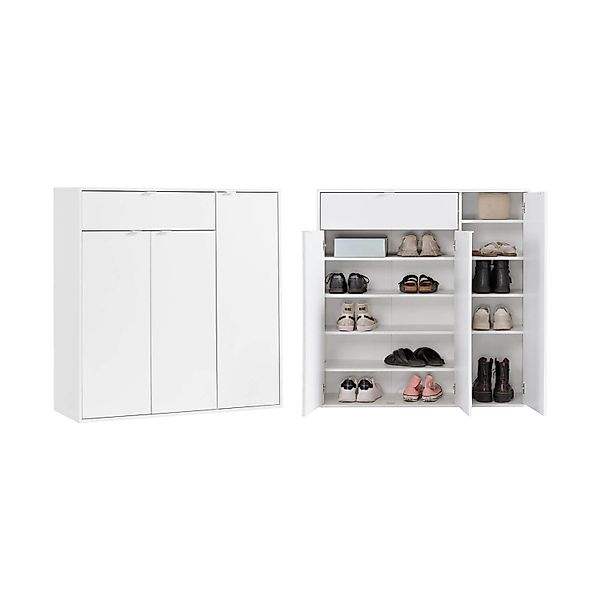 mokebo Schuhschrank Schuhschrank 'Der Concierge' (109x114 cm, mit 3 Türen & günstig online kaufen