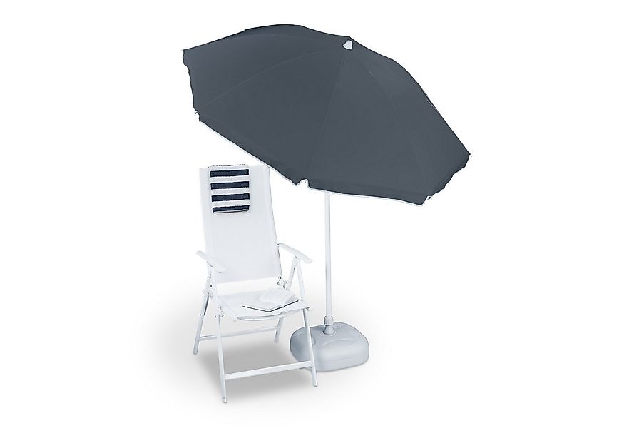 relaxdays Balkonschirm Sonnenschirm 180 cm, grau günstig online kaufen