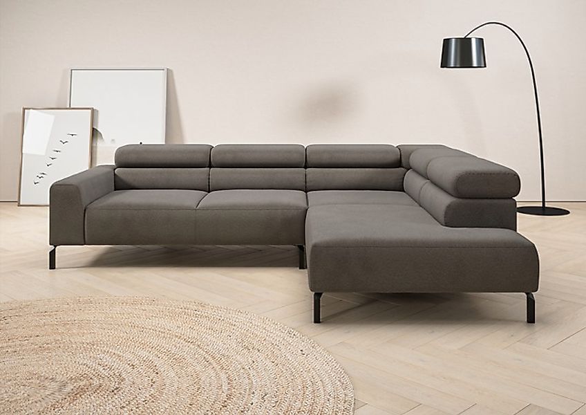 Places of Style Ecksofa »Antonelli, L-Form, inkl. Kopfteilverstellung, Brei günstig online kaufen