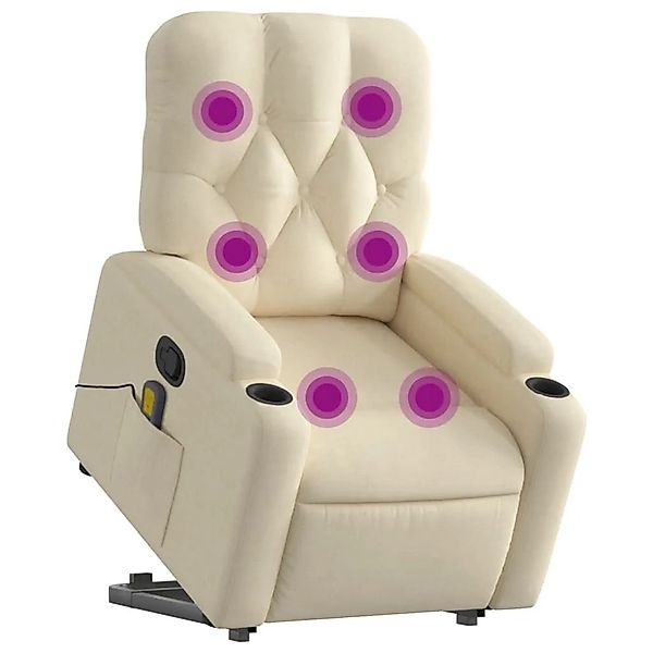 vidaXL Massagesessel mit Aufstehhilfe Creme Stoff 3204731 günstig online kaufen