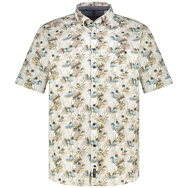 CASA MODA Freizeithemd mit Allover-Muster, Short Style Farbe beige Größe: X günstig online kaufen