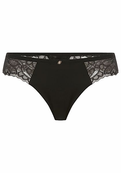 BOSS Tanga "BLOSSOM" aus Spitze mit plissiertem Mesh und goldenem Anhänger günstig online kaufen