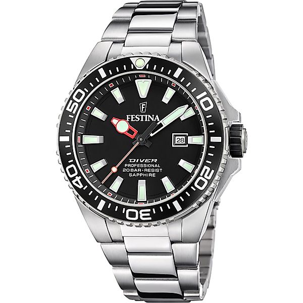 Festina Taucheruhr F20663-3 Schwarz Edelstahlband 45,7 günstig online kaufen