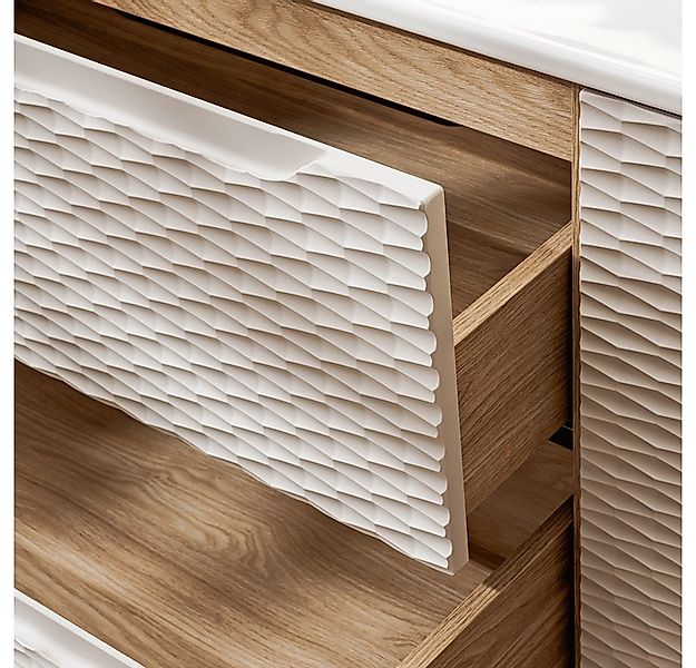 Lomadox Waschtisch OLUO-56-BEIGE, 80cm mit Keramik-Waschbecken, Eiche mit b günstig online kaufen