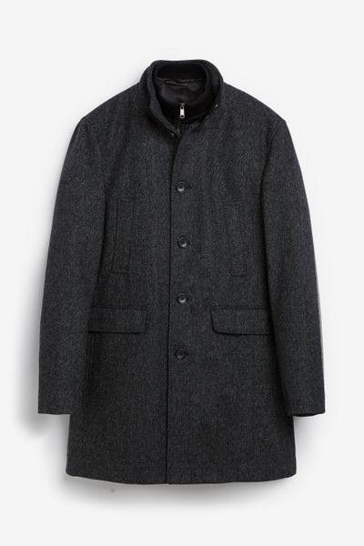 Next Steppmantel Wattierter Fischgrät-Mantel mit Mock-Gilet günstig online kaufen