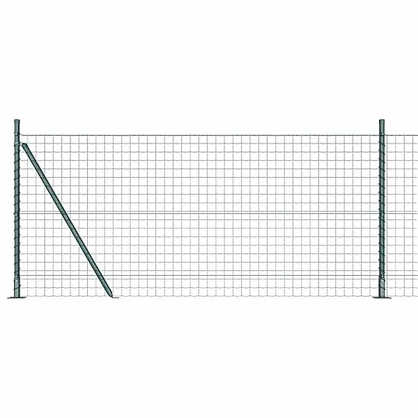 vidaXL Zaun mit Pfosten Grün 0,8 x 10 m Stahl und PVC 3350803 günstig online kaufen