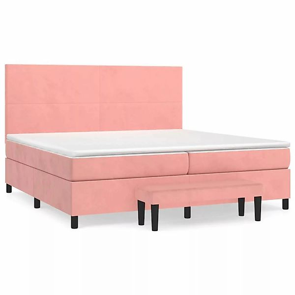 vidaXL Boxspringbett mit Matratze Rosa 200x200 cm Samt1358697 günstig online kaufen