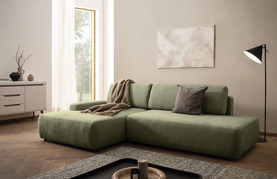 INOSIGN Ecksofa "TORGE, Schlafsofa Cord, Samtvelours u. Strukur fein, Couch günstig online kaufen