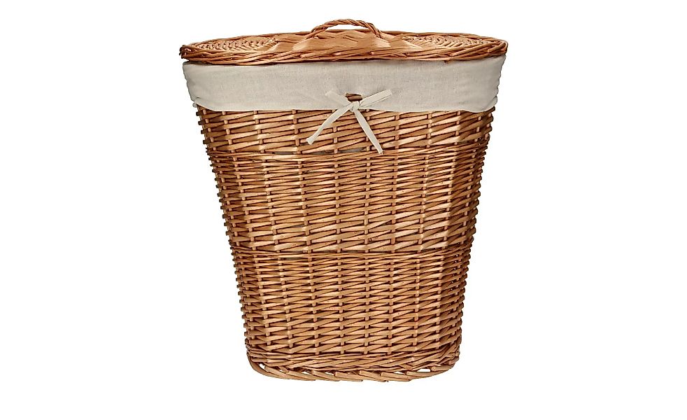 Wäschekorb mit Deckel - braun - Weide, Leinen - 53 cm - 52 cm - 36 cm - Sco günstig online kaufen