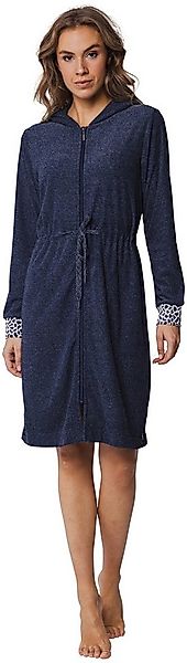 Rebelle Damenbademantel Damen Morgenmantel, Midi, Baumwollmischung, Kapuze, günstig online kaufen