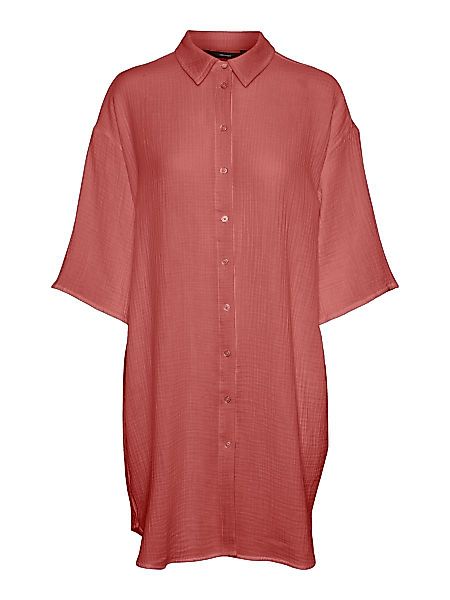 VERO MODA Langes Oversize Hemd Damen Rot günstig online kaufen