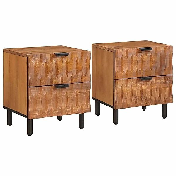 vidaXL Nachttisch 2 Stk Braun 40 x 33,5 x 46 cm Massivholz Mango 4017899 günstig online kaufen