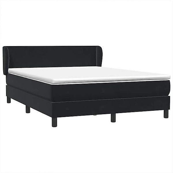 vidaXL Bett Boxspringbett mit Matratze Schwarz 160x220 cm Samt günstig online kaufen